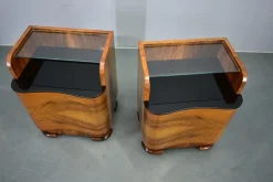 Best Pamono Art Deco Bedside Tables, Czechoslovakia, 1940s, Set of 2
