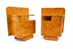Best Pamono Art Deco Bedside Tables, Poland, 1930s, Set of 2
