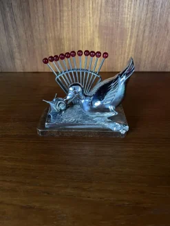 Best Pamono Art Deco Benjamin Rabier Chrome on Wooden Plate Cocktail Set, 1930s