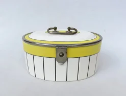 Pamono Art Deco Biscuit Box in Ceramic and Nickel-Plating, 1920s> Trunks Crates & Baskets