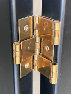 Pamono Art Deco Black Ebonized Wood and Gold Metal Screens, 1960s><noscript><img width=