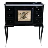 Pamono Art Deco Black Lacquer Secretaire with Etched Mirror> Secretaires