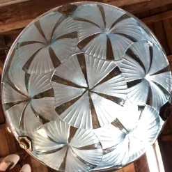 New Pamono Art Deco Blue Chandelier by Degué, 1930s