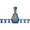 Outlet Pamono Art Deco Bohemian Blue Color Glass Decanter and Glasses, 1930s, Set of 7