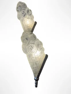 Pamono Art Deco Bouquets aux Roses Wall Lights from Verrerie d'Art Degué, 1930s, Set of 2> Wall Lights & Sconces