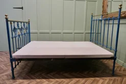 New Pamono Art Deco Brass and Iron Painted Double Bed, 1900s