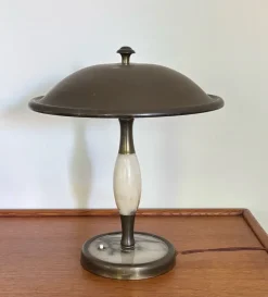 Outlet Pamono Art Deco Brass and Marble Table Lamp, 1930s