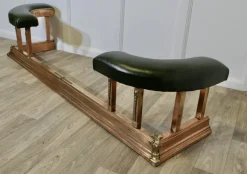 Pamono Art Deco Brass, Copper & Green Leather Club Fender><noscript><img width=