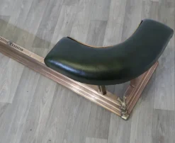 Pamono Art Deco Brass, Copper & Green Leather Club Fender><noscript><img width=