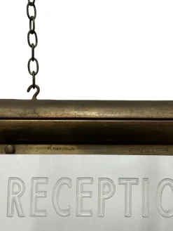 Pamono Art Deco Brass Illuminated Cinema Reception Advertising Sign from Flambosign, 1930s><noscript><img width=