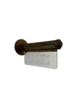Pamono Art Deco Brass Illuminated Advertising Cinema Ladies Sign by Flambosign, 1930s> Wall Decor
