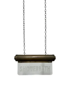 Pamono Art Deco Brass Illuminated Cinema Showerbath Advertising Sign from Flambosign, 1930s