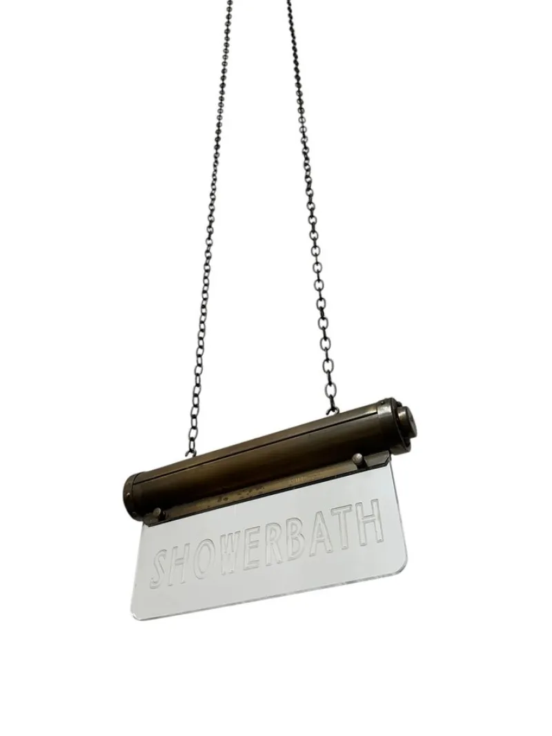 Pamono Art Deco Brass Illuminated Cinema Showerbath Advertising Sign from Flambosign, 1930s