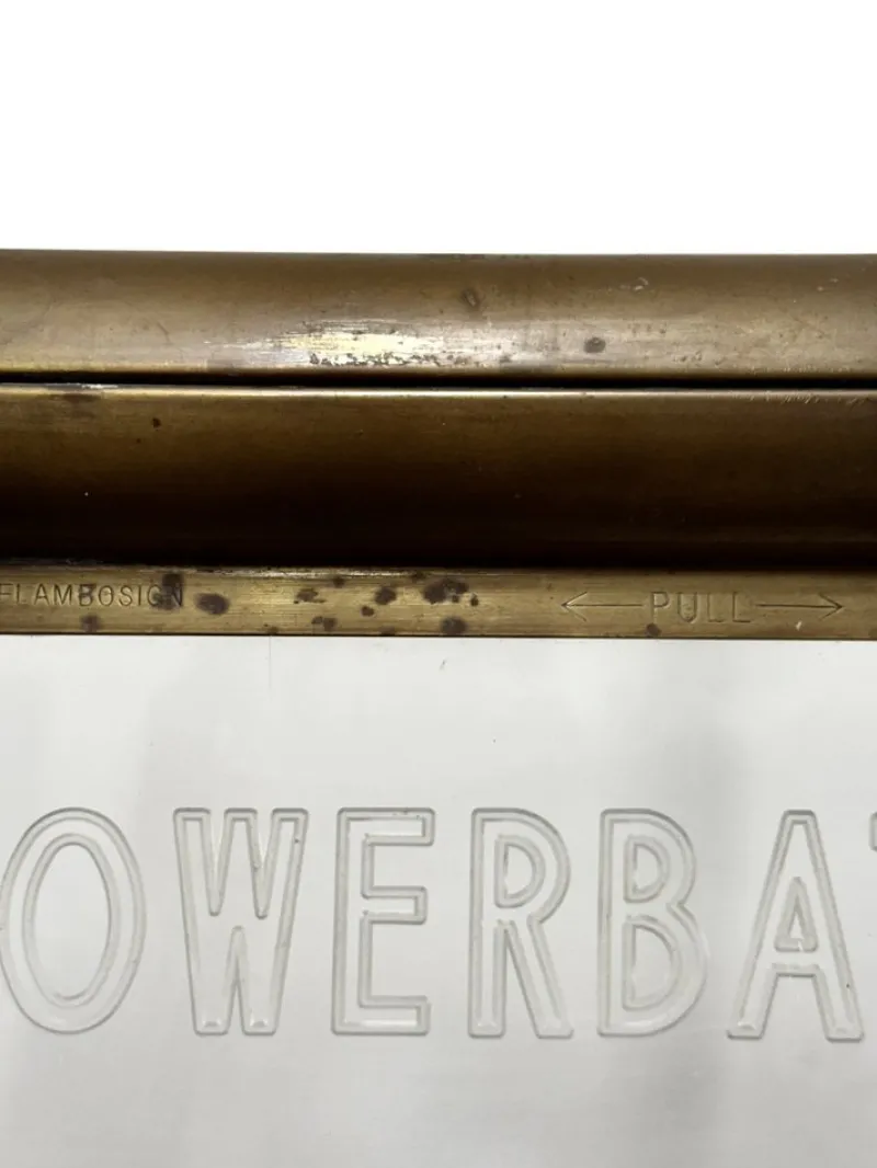 Pamono Art Deco Brass Illuminated Cinema Showerbath Advertising Sign from Flambosign, 1930s