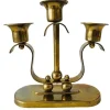 Pamono Art Deco Brass 3-Point Candlestick, 1920s> Candleholders