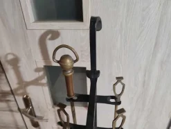 Pamono Art Deco Brass Stove and Fireplace Tools, Set of 4><noscript><img width=