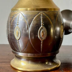 Pamono Art Deco Brass Vases from KMD Daalderop, Tiel, Holland, 1919, Set of 2><noscript><img width=