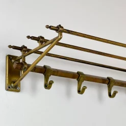 Online Pamono Art Deco Brass Wall Corner Coat and Hat Rack, 1920s