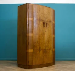 Sale Pamono Art Deco British Burr Walnut Wardrobe, 1930s