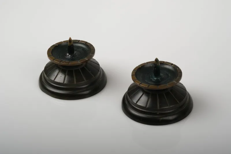 Best Pamono Art Deco Bronze Candleholders, Denmark, 1930s, Set of 2