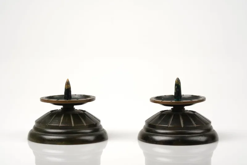 Best Pamono Art Deco Bronze Candleholders, Denmark, 1930s, Set of 2