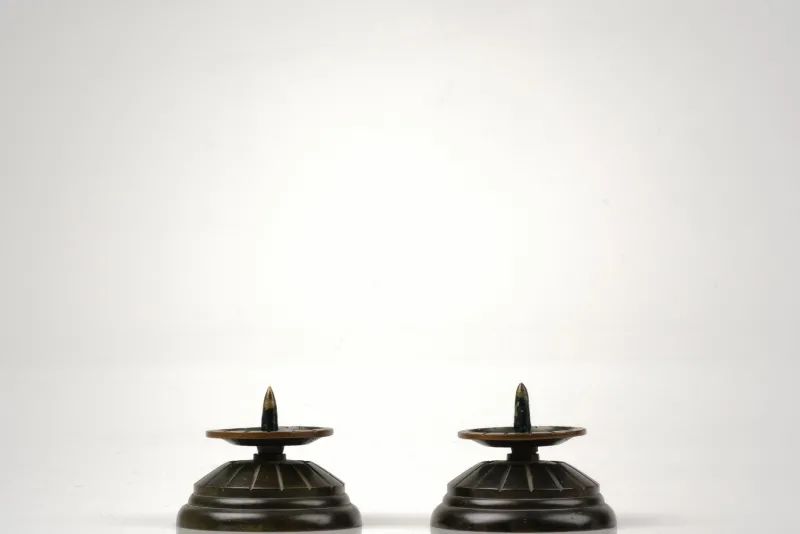 Best Pamono Art Deco Bronze Candleholders, Denmark, 1930s, Set of 2