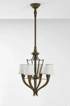 Outlet Pamono Art Deco Bronze Chandelier attributed to Emilio Lancia for Italo Carlotti, Italy, 1930s