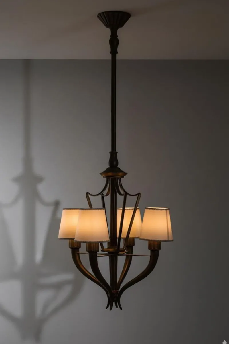 Outlet Pamono Art Deco Bronze Chandelier attributed to Emilio Lancia for Italo Carlotti, Italy, 1930s