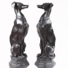 Pamono Art Deco Bronze Greyhound Dogs Grey Hounds Statue, Set of 2> Art Deco