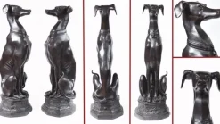 Pamono Art Deco Bronze Greyhound Dogs Grey Hounds Statue, Set of 2> Art Deco