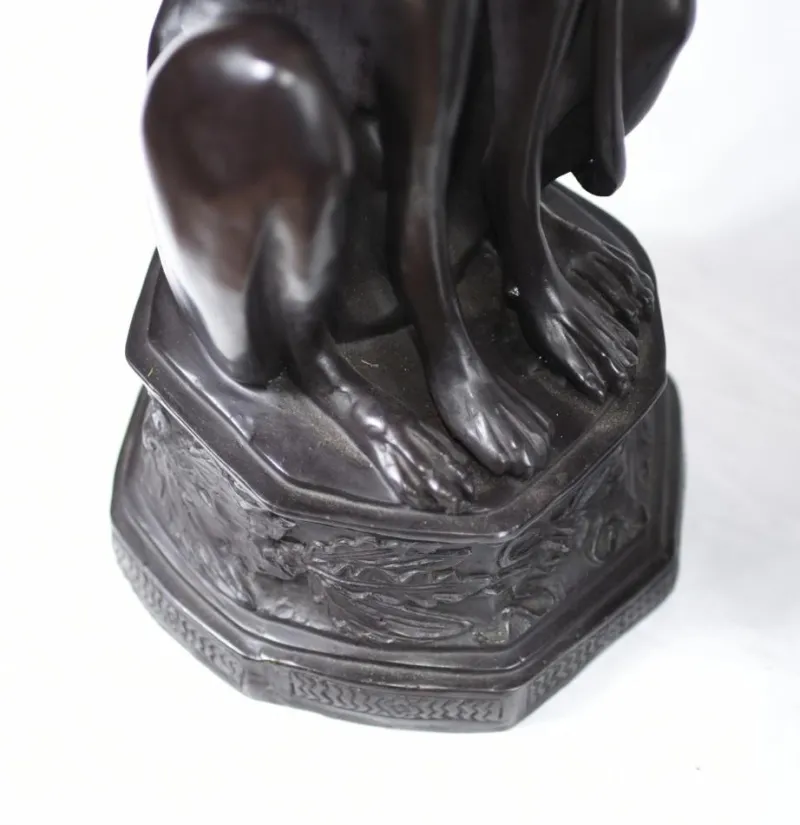 Pamono Art Deco Bronze Greyhound Dogs Grey Hounds Statue, Set of 2> Art Deco