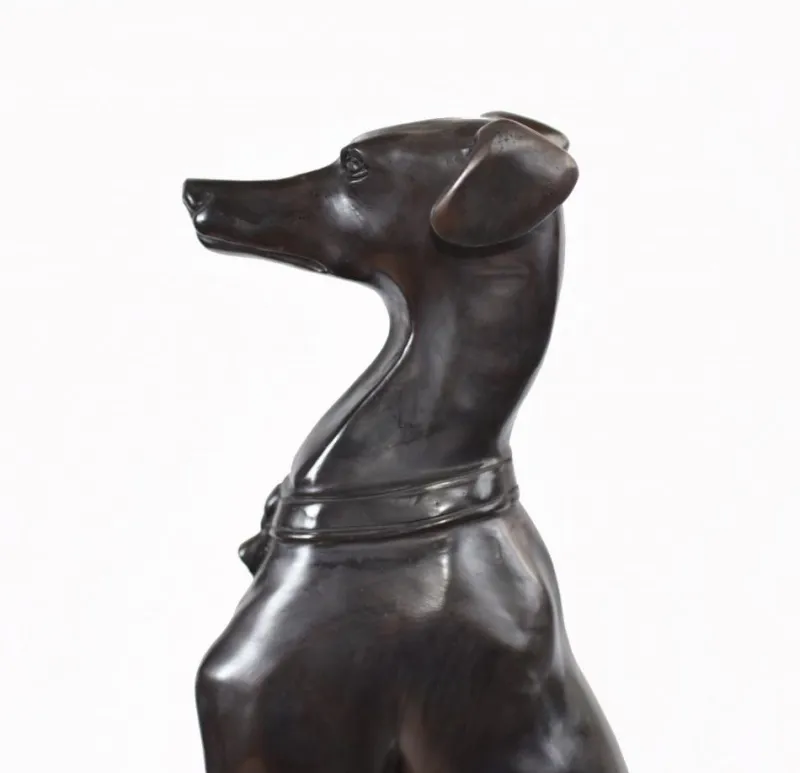 Pamono Art Deco Bronze Greyhound Dogs Grey Hounds Statue, Set of 2> Art Deco