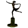 Pamono Art Deco Bronze Sculpture Dancing Graceful Lady on Onyx Plinth by Josef Lorenz, 1925> Art Deco|Sculpture
