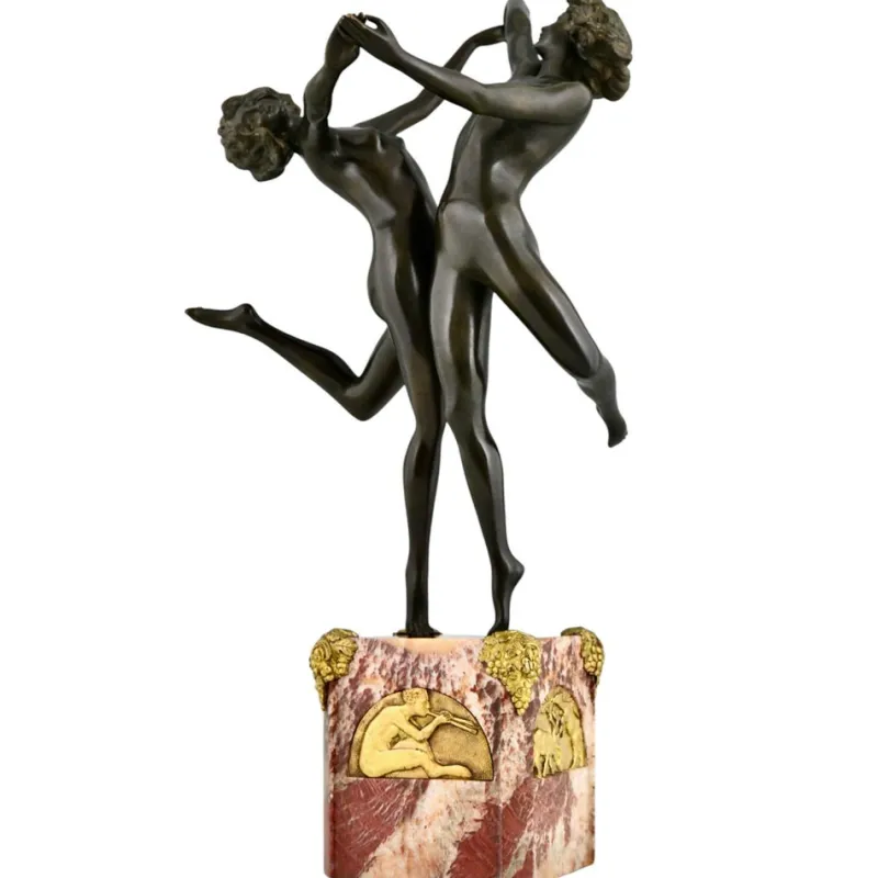Online Pamono Art Deco Bronze Sculpture Dancing Nudes Country Dance by Claire Colinet, France, 1925