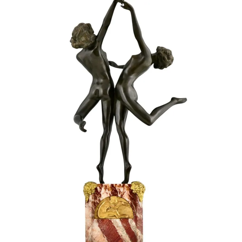 Online Pamono Art Deco Bronze Sculpture Dancing Nudes Country Dance by Claire Colinet, France, 1925