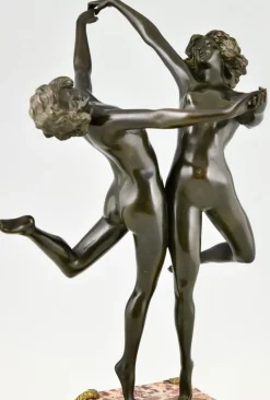 Online Pamono Art Deco Bronze Sculpture Dancing Nudes Country Dance by Claire Colinet, France, 1925