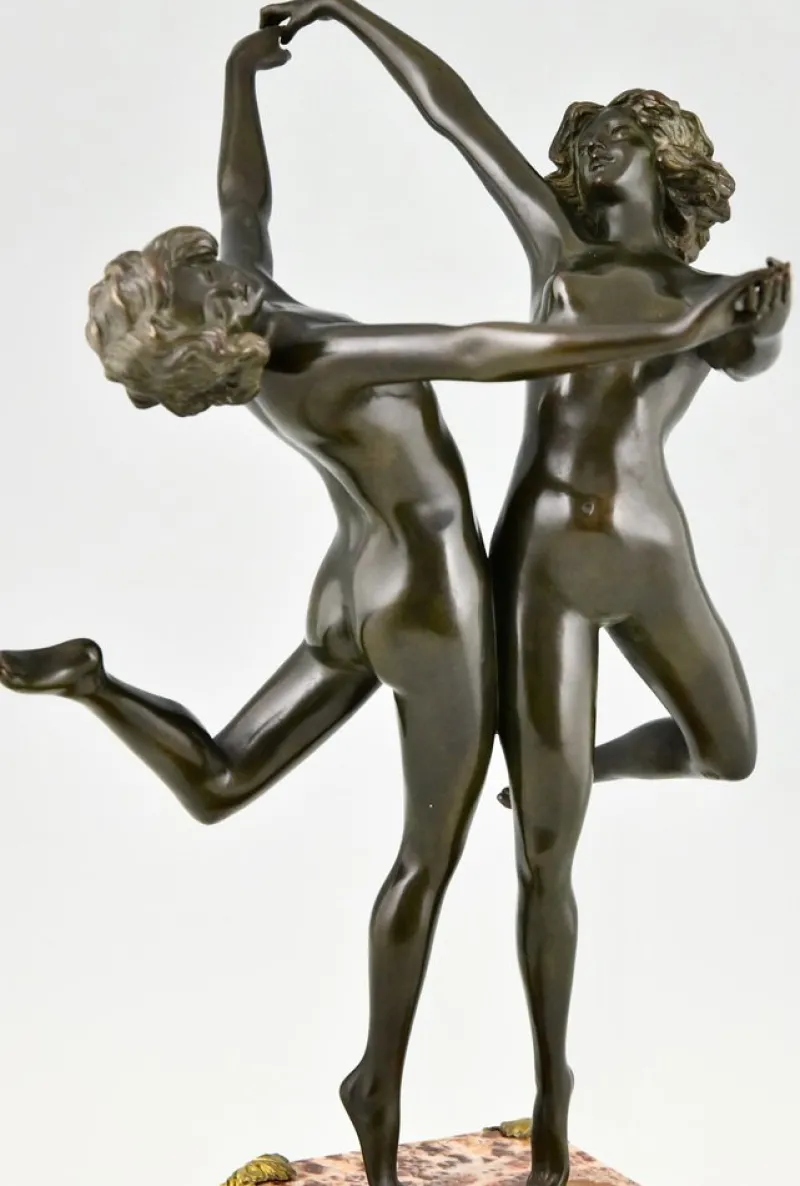 Online Pamono Art Deco Bronze Sculpture Dancing Nudes Country Dance by Claire Colinet, France, 1925