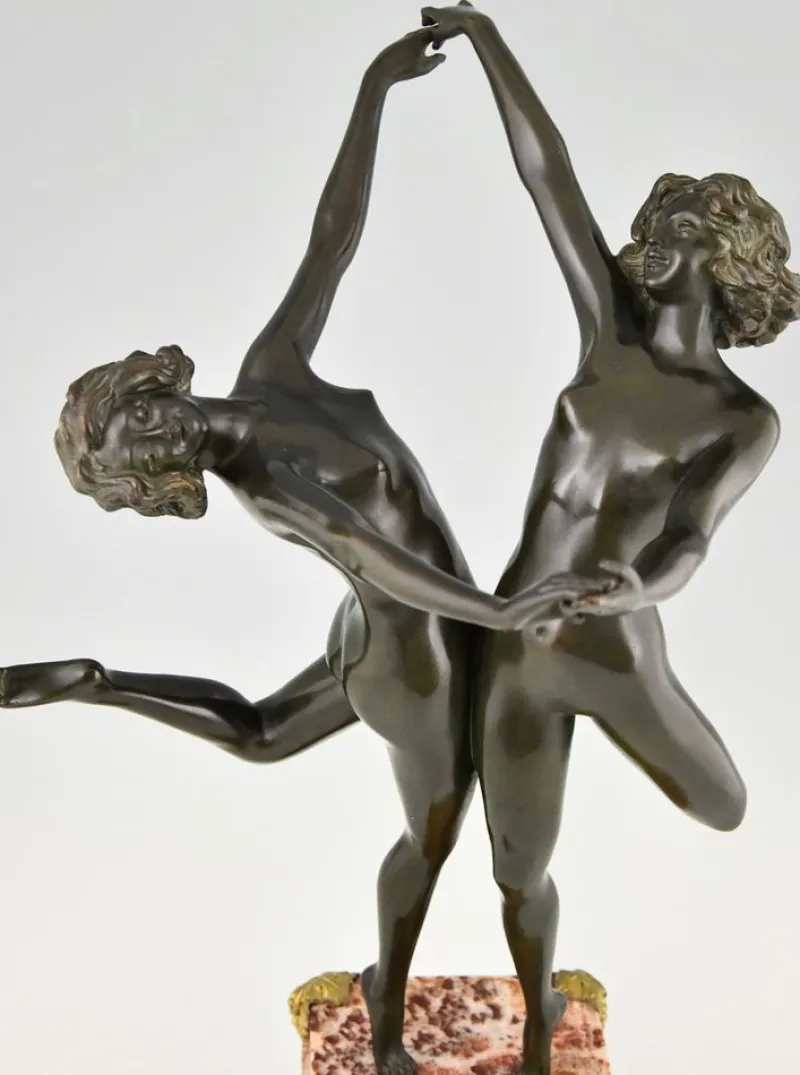 Online Pamono Art Deco Bronze Sculpture Dancing Nudes Country Dance by Claire Colinet, France, 1925