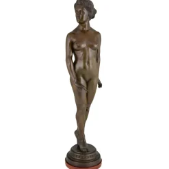 Hot Pamono Art Deco Bronze Sculpture of a Standing Nude by Wilhelm Oskar Prack, 1930s