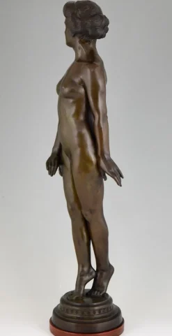 Hot Pamono Art Deco Bronze Sculpture of a Standing Nude by Wilhelm Oskar Prack, 1930s