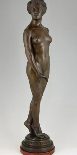 Hot Pamono Art Deco Bronze Sculpture of a Standing Nude by Wilhelm Oskar Prack, 1930s