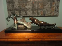 Pamono Art Deco Bronze Sculpture by Brault, 1920s> Art Deco