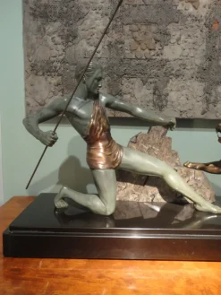 Pamono Art Deco Bronze Sculpture by Brault, 1920s><noscript><img width=