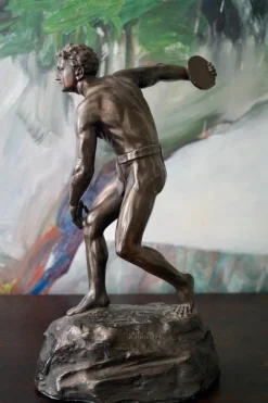 Pamono Art Deco Bronze Statues, Germany, 1930s, Set of 2> Art Deco|Sculpture