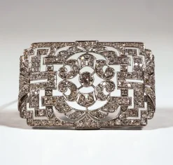 Pamono Art Deco Brooch in Platinum 950 with Diamonds, 1930s><noscript><img width=
