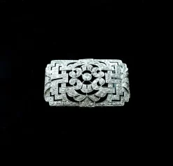 Pamono Art Deco Brooch in Platinum 950 with Diamonds, 1930s><noscript><img width=