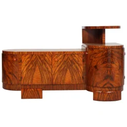 Pamono Art Deco Burl Walnut Sculptural Entry Cabinet by Osvaldo Borsani, 1930s><noscript><img width=