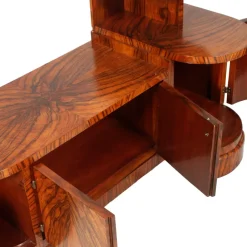 Pamono Art Deco Burl Walnut Sculptural Entry Cabinet by Osvaldo Borsani, 1930s><noscript><img width=