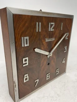 Pamono Art Deco Burl Walnut Vedette Wall Clock, 1930s> Clocks