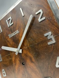 Pamono Art Deco Burl Walnut Vedette Wall Clock, 1930s><noscript><img width=